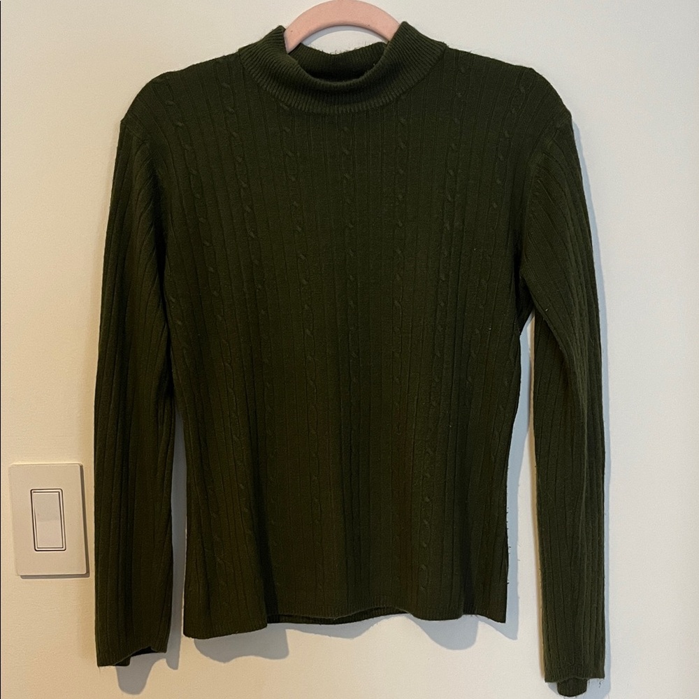 Dark Green Ribbed Sweater